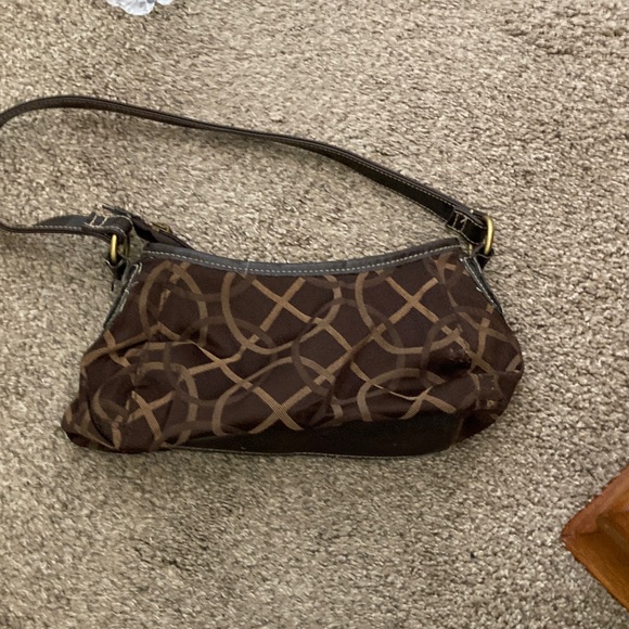 Merona Brown and Tan Patterned Shoulder Bag - Picture 4 of 6